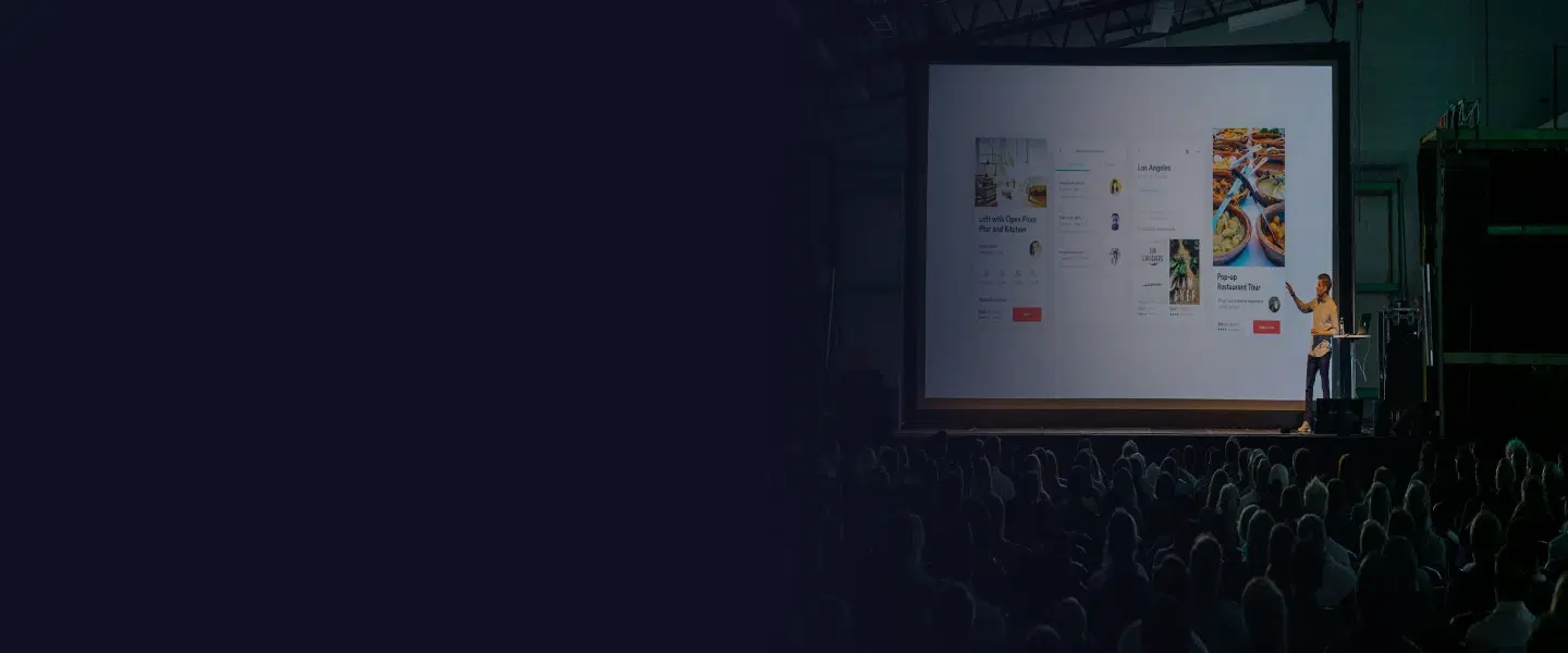 Corporate event audience in a structured business setting