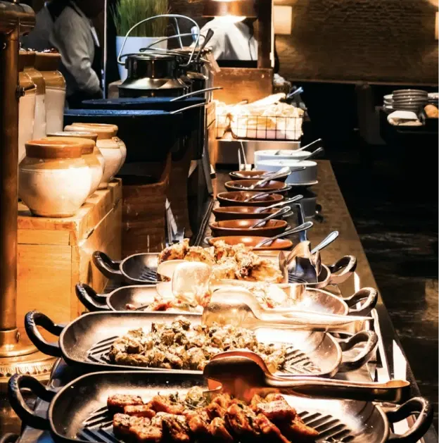 Corporate breakfast gathering with executive discussion and morning business presentation