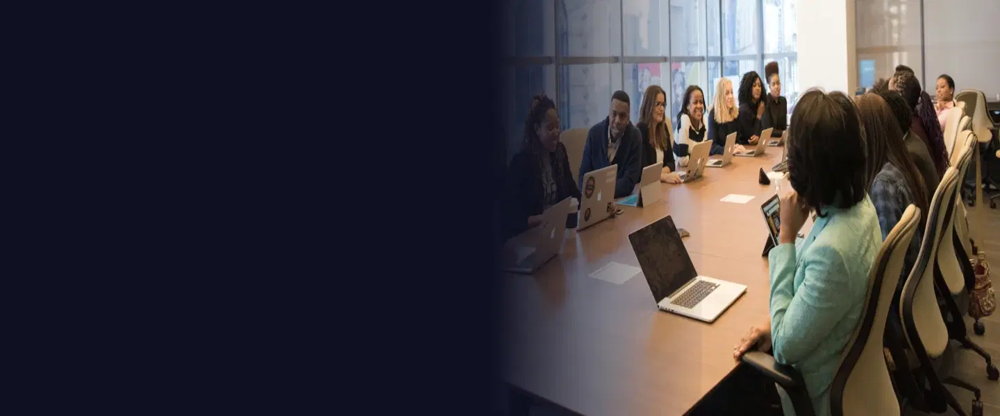 Private media roundtable session with journalists and executive discussion setup
