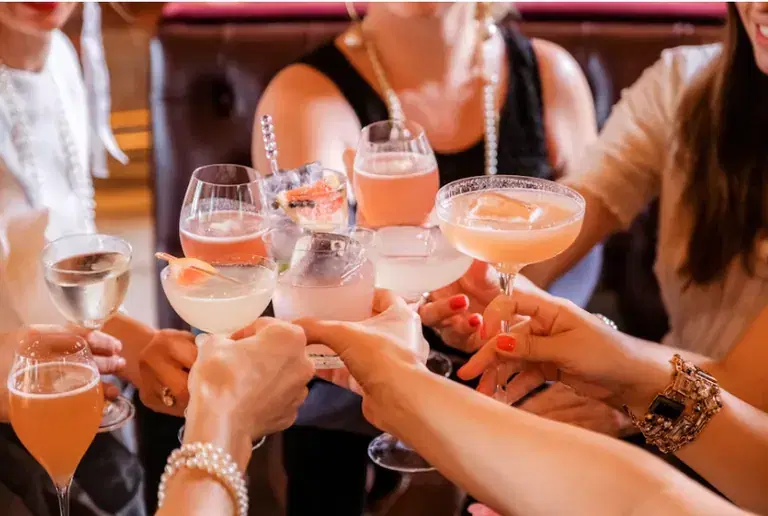 Cocktail party with coordinated bar service, passed food, music, and guest flow