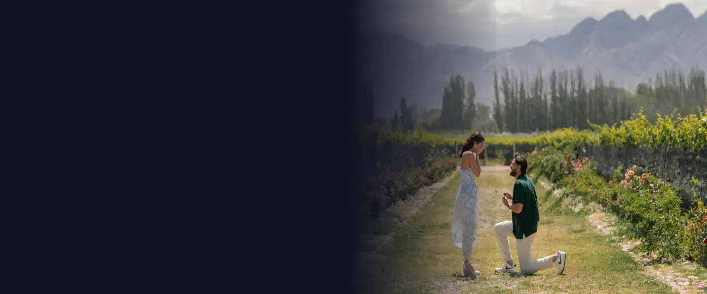 Romantic marriage proposal setup with coordinated details and private moment design