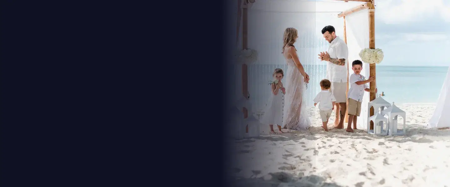 Vow renewal ceremony with modern setup and flexible event format